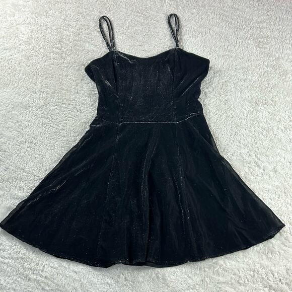 All That Jazz black shimmer fit and flare cocktail party  dress, size 13 14 - Picture 3 of 10